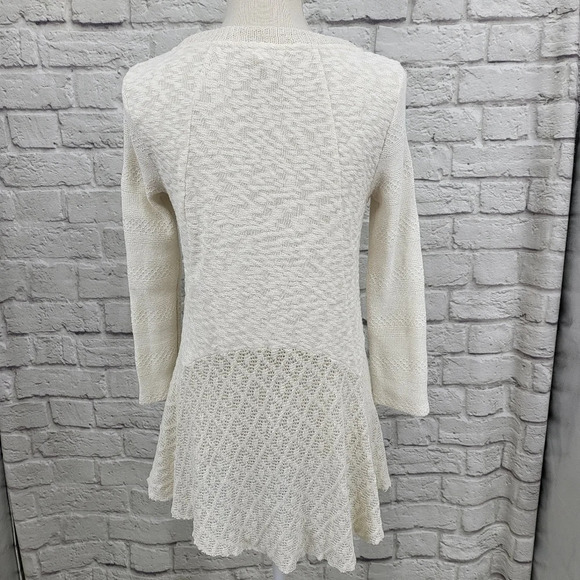 Anthro Meadow Rue Ivory Limay Lightweight Skirted Sweater SZ Small - Picture 5 of 12